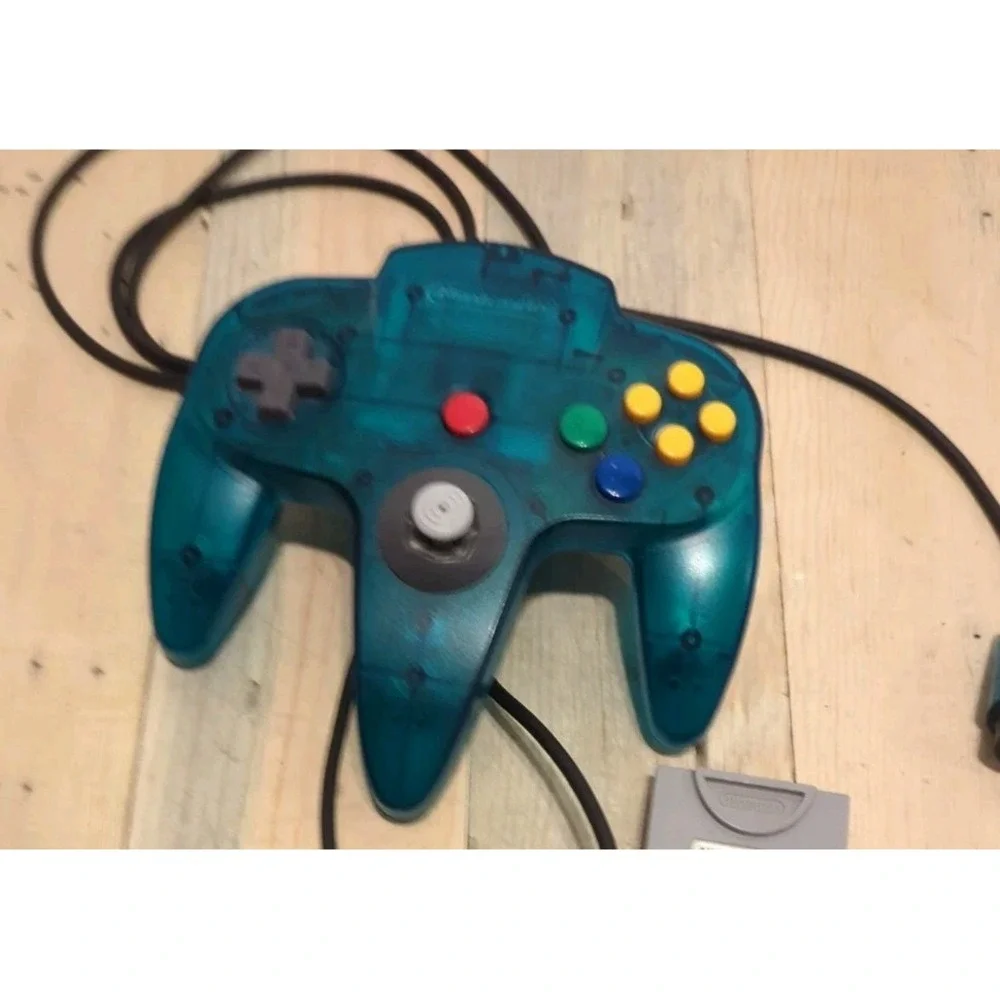 Nintendo 64 Clear Ice Blue Controller OEM NUS-005 Memory Card Tested Funtastic